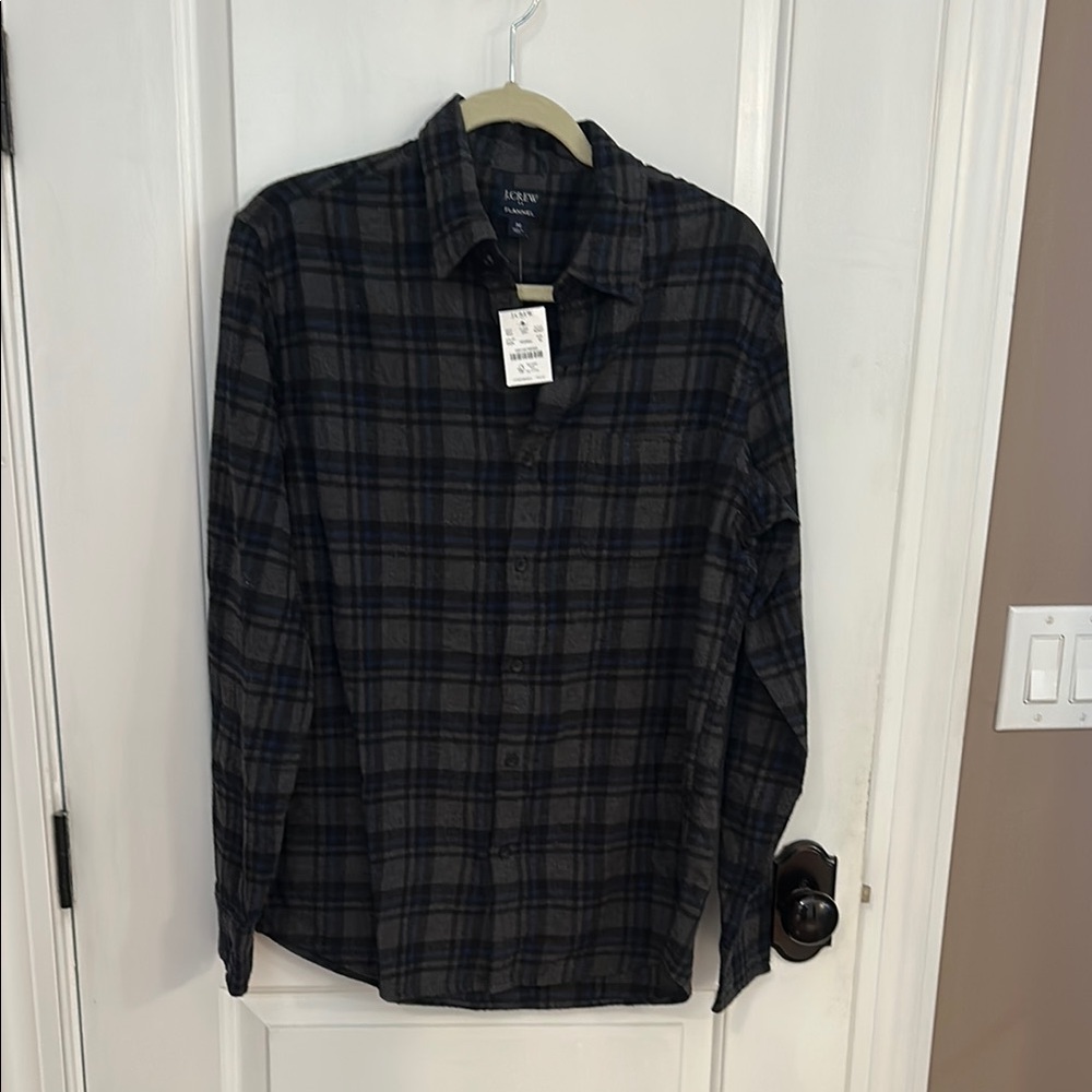 J. Crew Black and Blue Casual Button Down Shirt